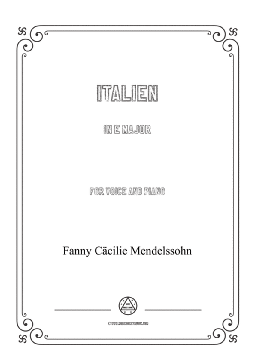 Fanny Hensel-Italien in E Major,for voice and piano image number null