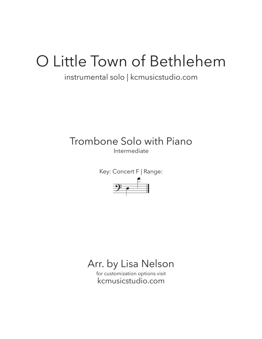 O Little Town of Bethlehem - Advanced Trombone and Piano image number null