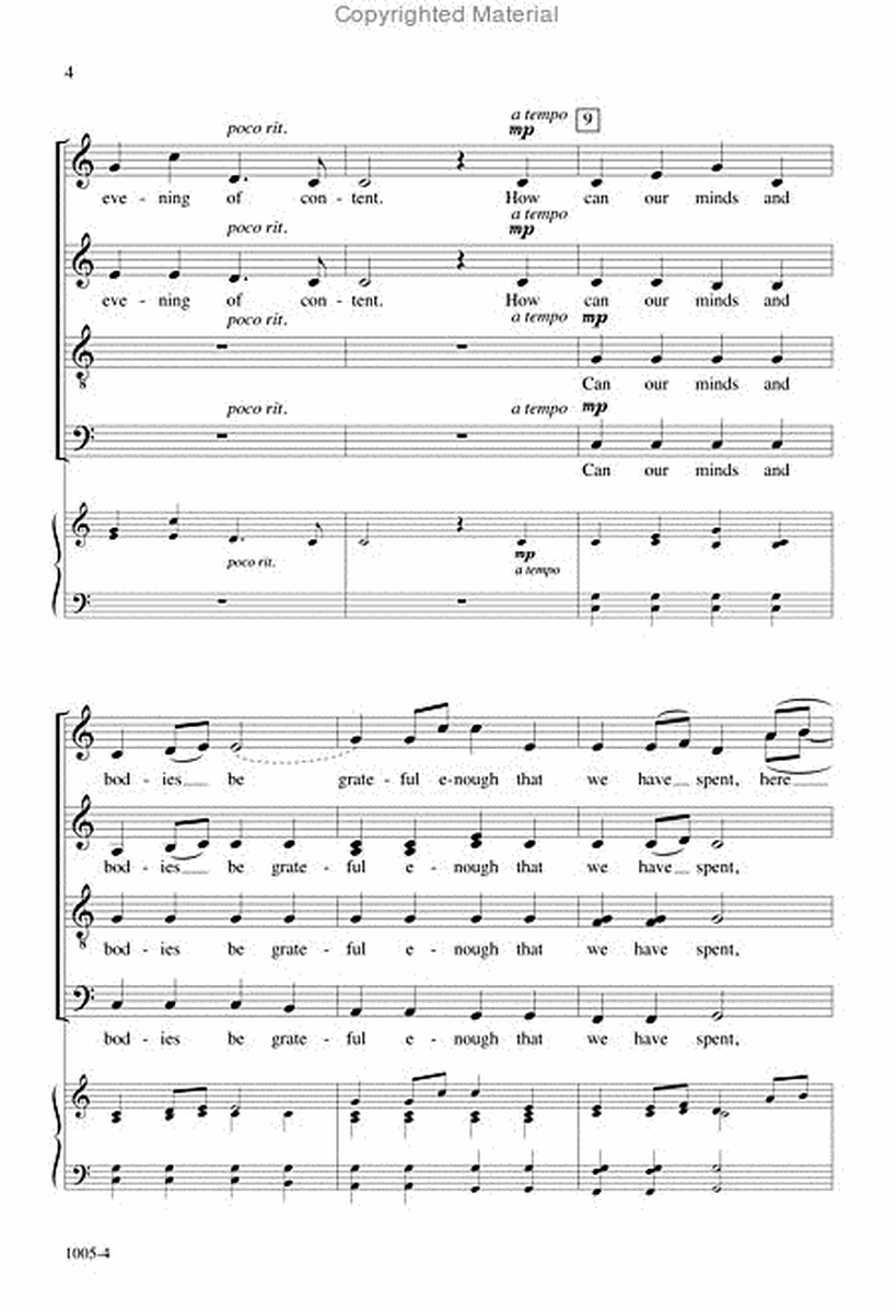 Grace Before Sleep - SATB divisi Octavo image number null