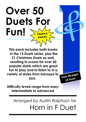 TRIPLE PACK of Horn Duets - contains over 50 duets including Christmas, classical and jazz