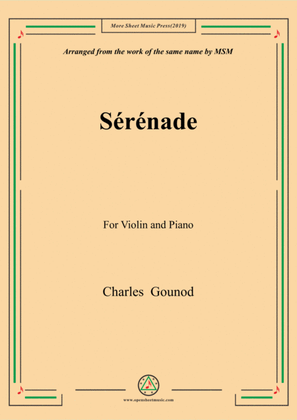 Book cover for Gounod-Sérénade,for Violin and Piano