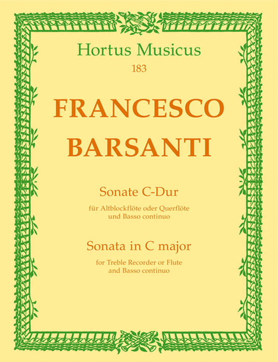 Sonate for Treble Recorder or Flute and Basso continuo C major