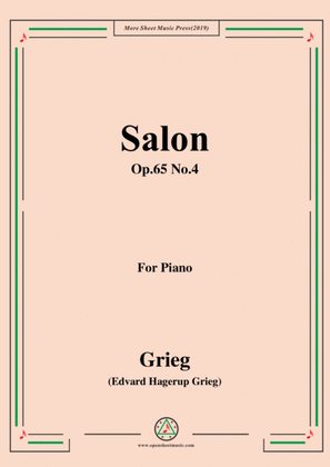 Book cover for Grieg-Salon Op.65 No.4,for Piano