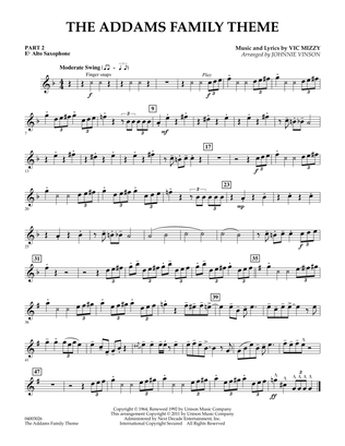Book cover for The Addams Family Theme - Pt.2 - Eb Alto Saxophone