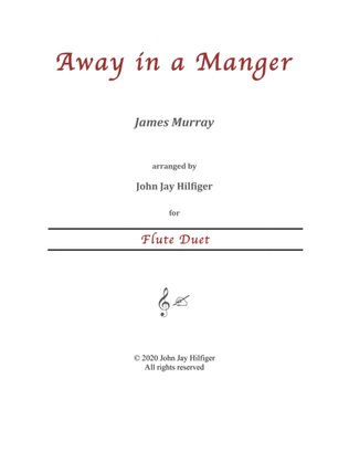 Book cover for Away in a Manger for Flute Duet