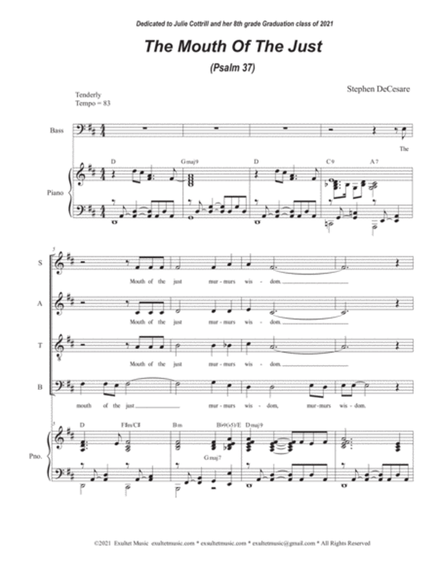 The Mouth Of The Just (Psalm 37) (SATB) image number null