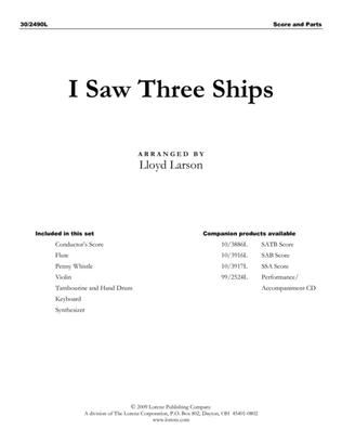 Book cover for I Saw Three Ships - Instrumental Ensemble Score and Parts