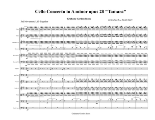 Cello Concerto in A minor "Tamara" Opus 28 - 3rd Movement (3 of 3) - Score Only