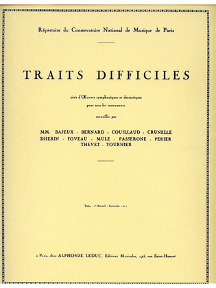 Book cover for Traits Difficiles Vol.1 (tuba Solo)