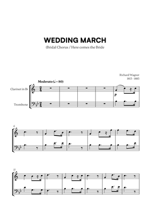 Book cover for Richard Wagner - Wedding March (Here comes the Bride) (for Clarinet and Trombone)