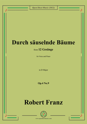 Book cover for Franz-Durch sauselnde Baume,in D Major,Op.4 No.9