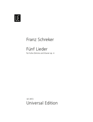 Book cover for Lieder, 5, Op. 4, Voice And Pi