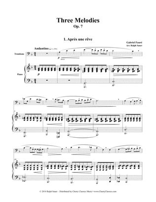 Three Melodies, Op. 7 for Trombone & Piano