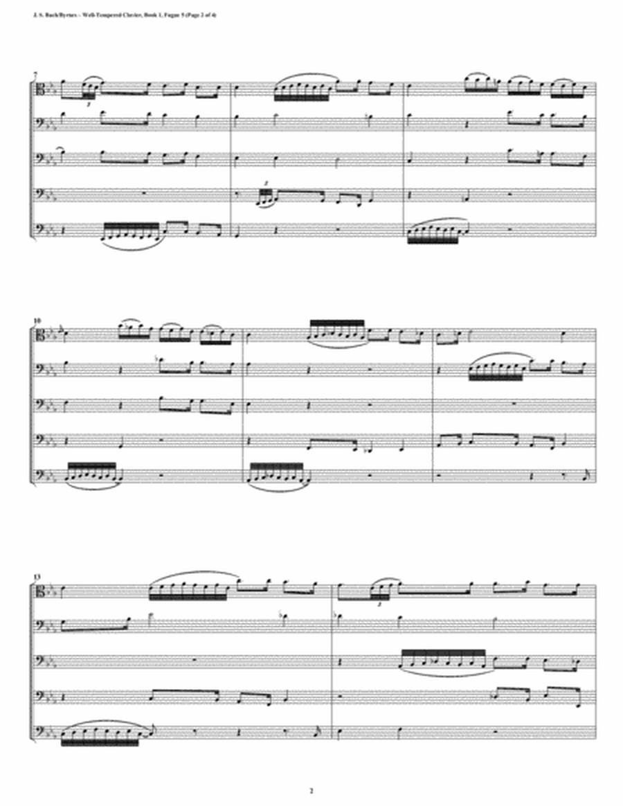 Fugue 05 from Well-Tempered Clavier, Book 1 (Trombone Quintet) image number null