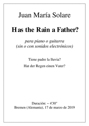 Has the Rain a Father? [Piano OR Guitar]