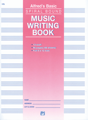 Book cover for 12 Stave Music Writing Book