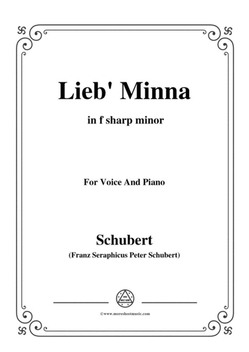 Schubert-Lieb Minna(Darling Minna),D.222,in f sharp minor,for Voice&Piano image number null
