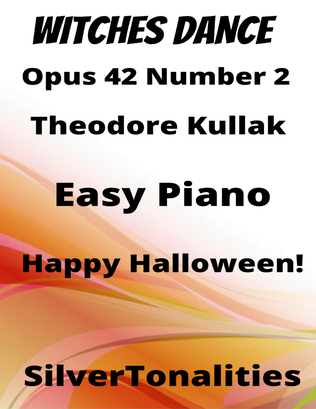 Book cover for Witches Dance Opus 4 Number 2 Easy Piano Standard Notation Sheet Music