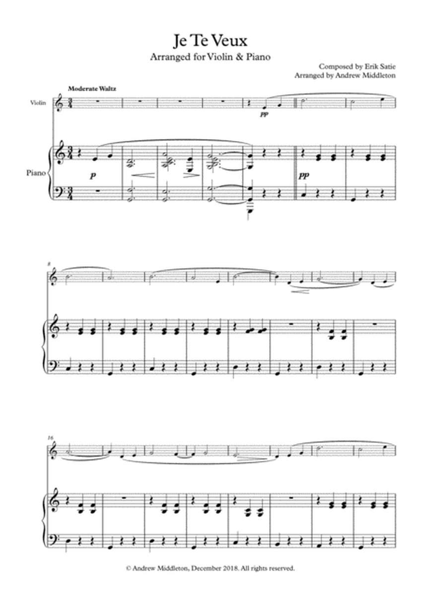 Je Te Veux arranged for Violin & Piano image number null