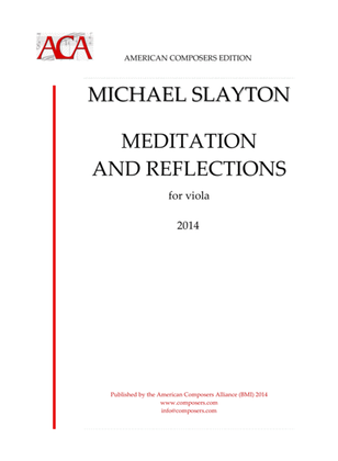 Book cover for [Slayton] Meditation and Reflections