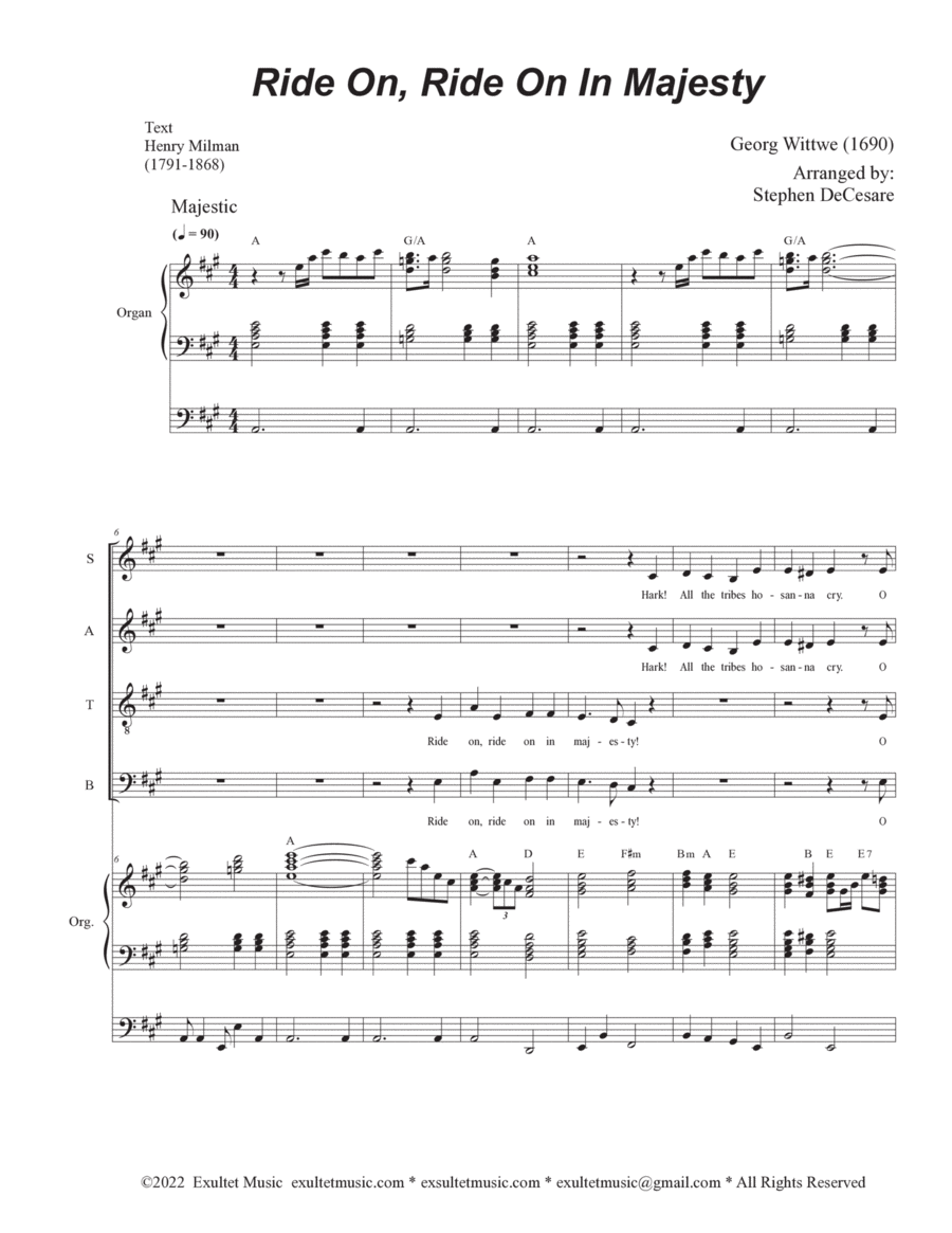 Ride On, Ride On In Majesty (Vocal Quartet - (SATB) image number null