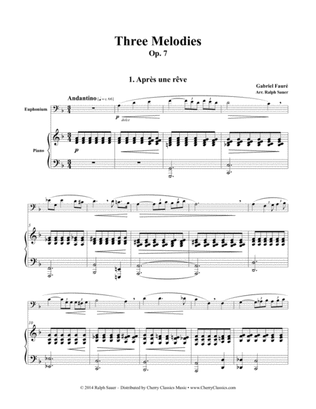 Three Melodies, Op. 7 for Euphonium & Piano