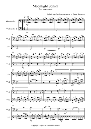 Book cover for Moonlight Sonata (1st movement) for Cello Duet
