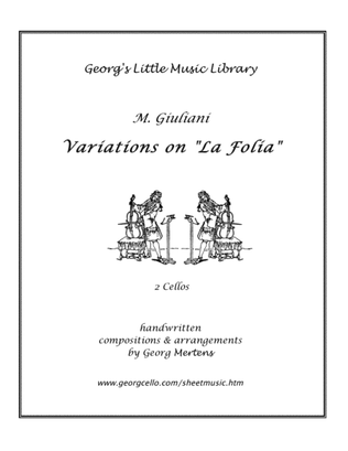 Book cover for Variations on "La Folia" by M. Giuliani for 2 cellos