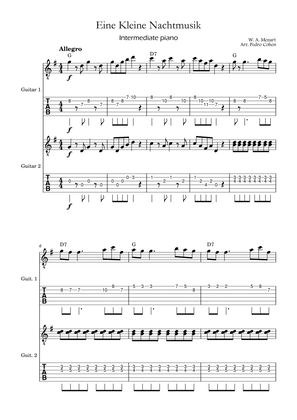 Book cover for Eine Kleine Nachtmusik - guitar version w/ chords (tab + traditional notation)