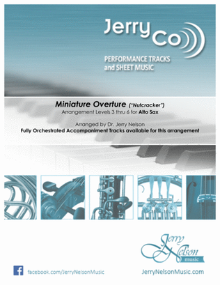 Book cover for Miniature Overture -Tchaikovsky (Arrangements Level 3-6 for ALTO SAX + Written Acc)