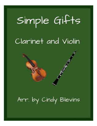 Book cover for Simple Gifts, Clarinet and Violin