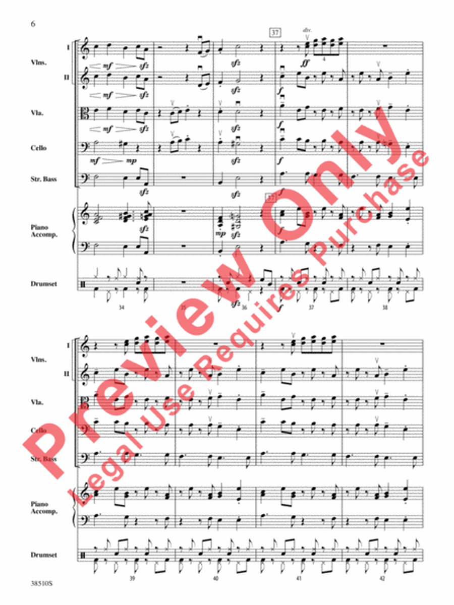Bossa Rojo by Bert Ligon String Orchestra - Sheet Music