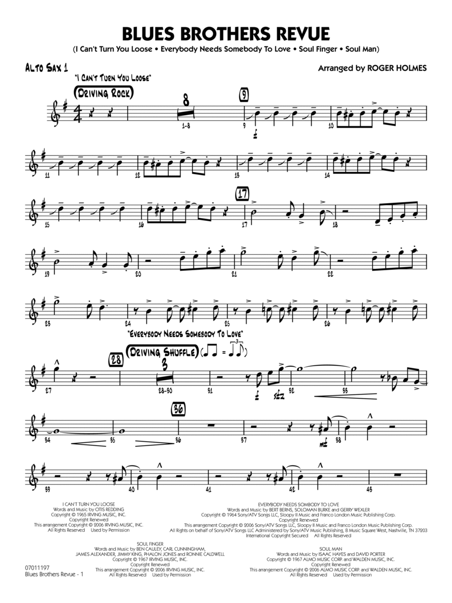 Blues Brothers Revue (arr. Roger Holmes) - Alto Sax 1