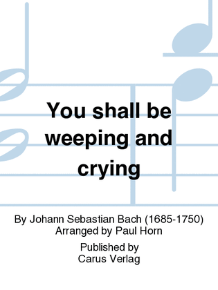 You shall be weeping and crying (Ihr werdet weinen und heulen)