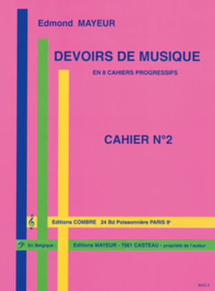 Book cover for Devoirs de musique cahier 2