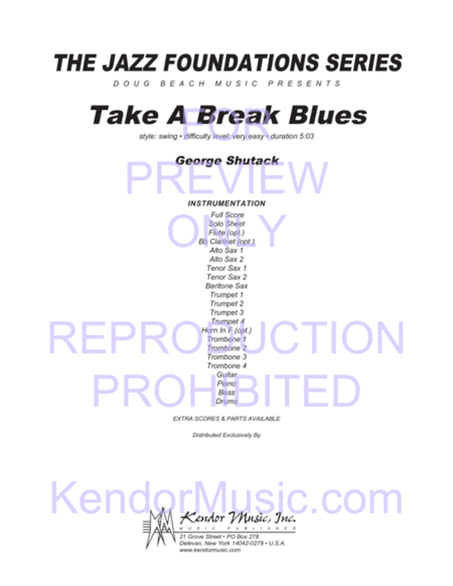 Take A Break Blues (Full Score)