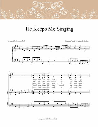 Book cover for He Keeps Me Singing (choral)
