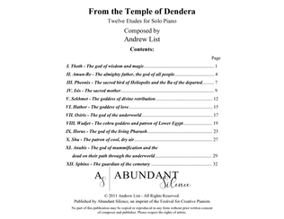 From the Temple of Dendera:12 Etudes for Piano