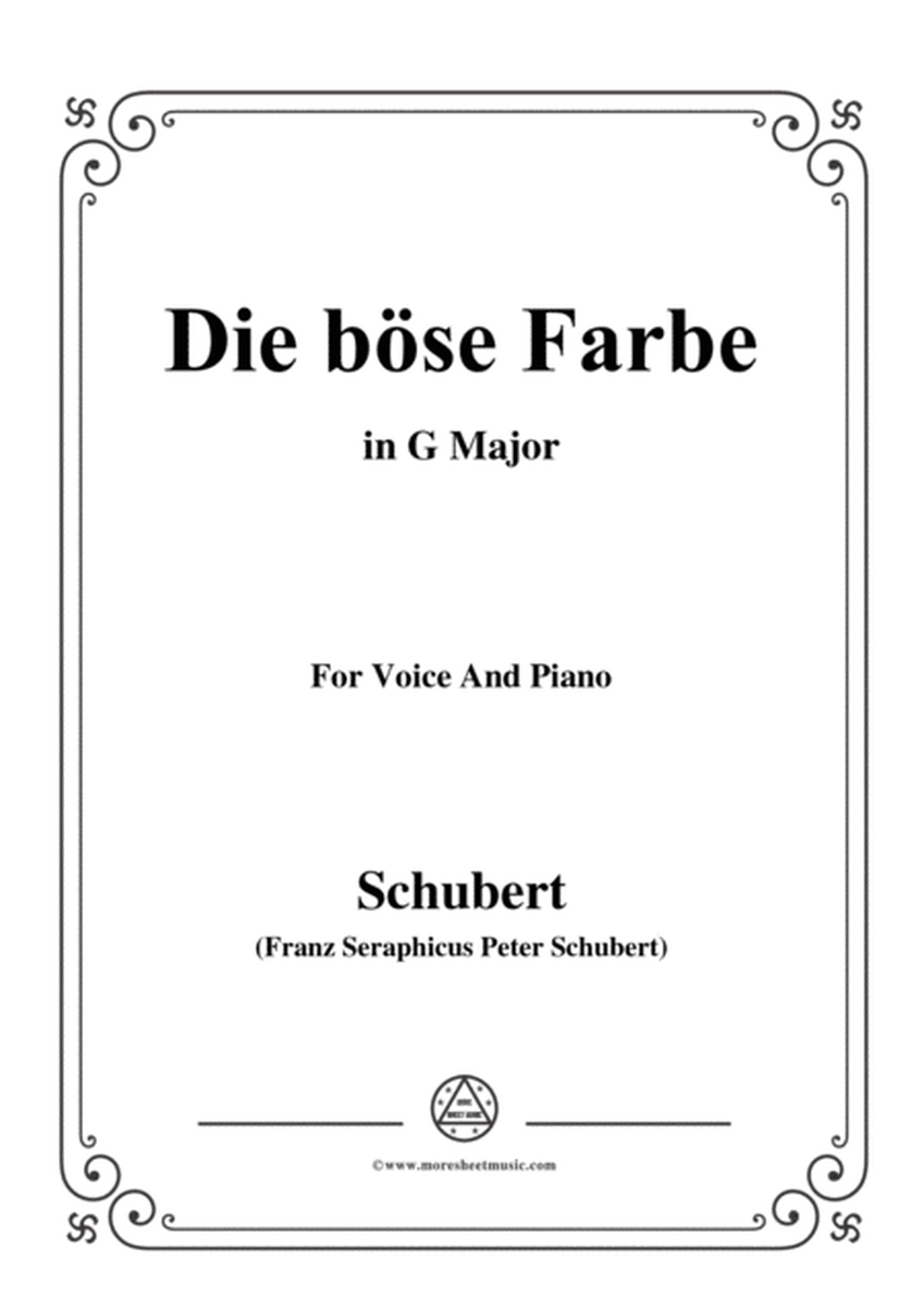 Schubert-Die böse Farbe,from 'Die Schöne Müllerin',Op.25 No.17,in G Major,for Voice&Piano image number null
