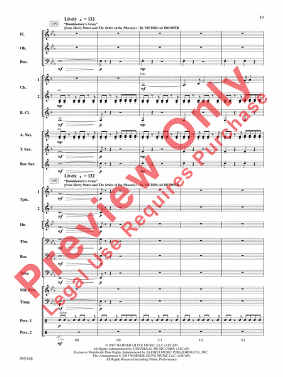 The Magic of Harry Potter by Alexandre Desplat Concert Band - Sheet Music