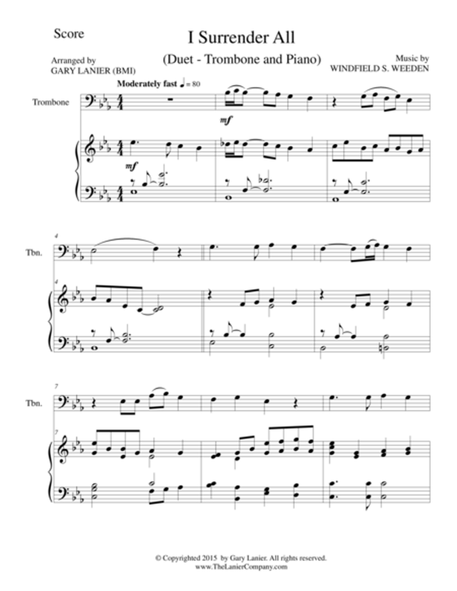 I SURRENDER ALL (Duet – Trombone and Piano/Score and Parts) image number null