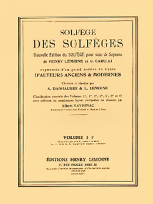 Book cover for Solfege des Solfeges - Volume 3F avec accompagnement