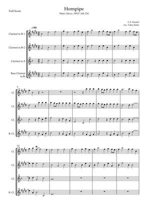 Book cover for Hornpipe (G.F. Handel HWV 348-350) for Clarinet Quartet