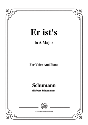 Book cover for Schumann-Er ist's,in A Major,Op.79,No.24,for Voice and Piano