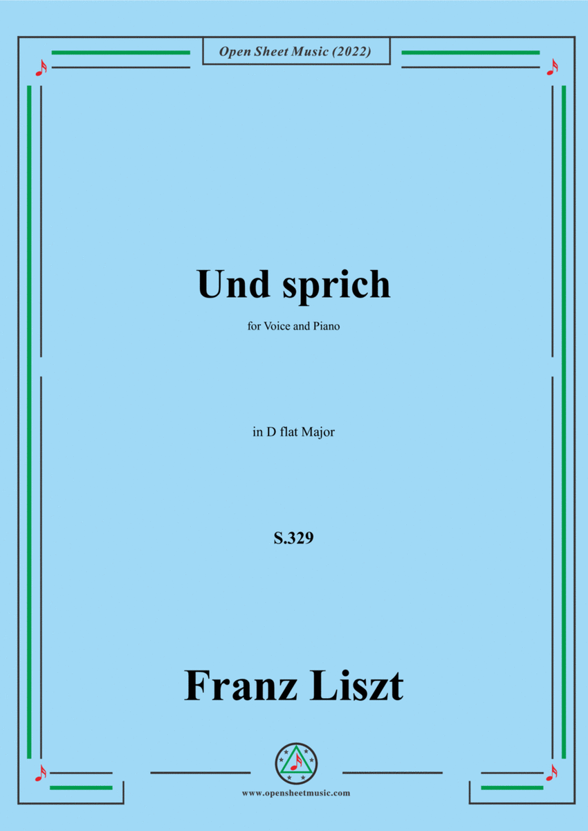 Liszt-Und sprich,S.329,in D flat Major