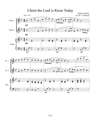 Book cover for Christ the Lord is Risen Today (flute duet) with optional piano accompaniment