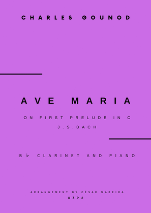 Book cover for Ave Maria by Bach/Gounod - Bb Clarinet and Piano (Full Score and Parts)