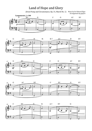 Book cover for Land of Hope and Glory (from Pomp and Circumstance, Op. 31, March No. 1) with chords