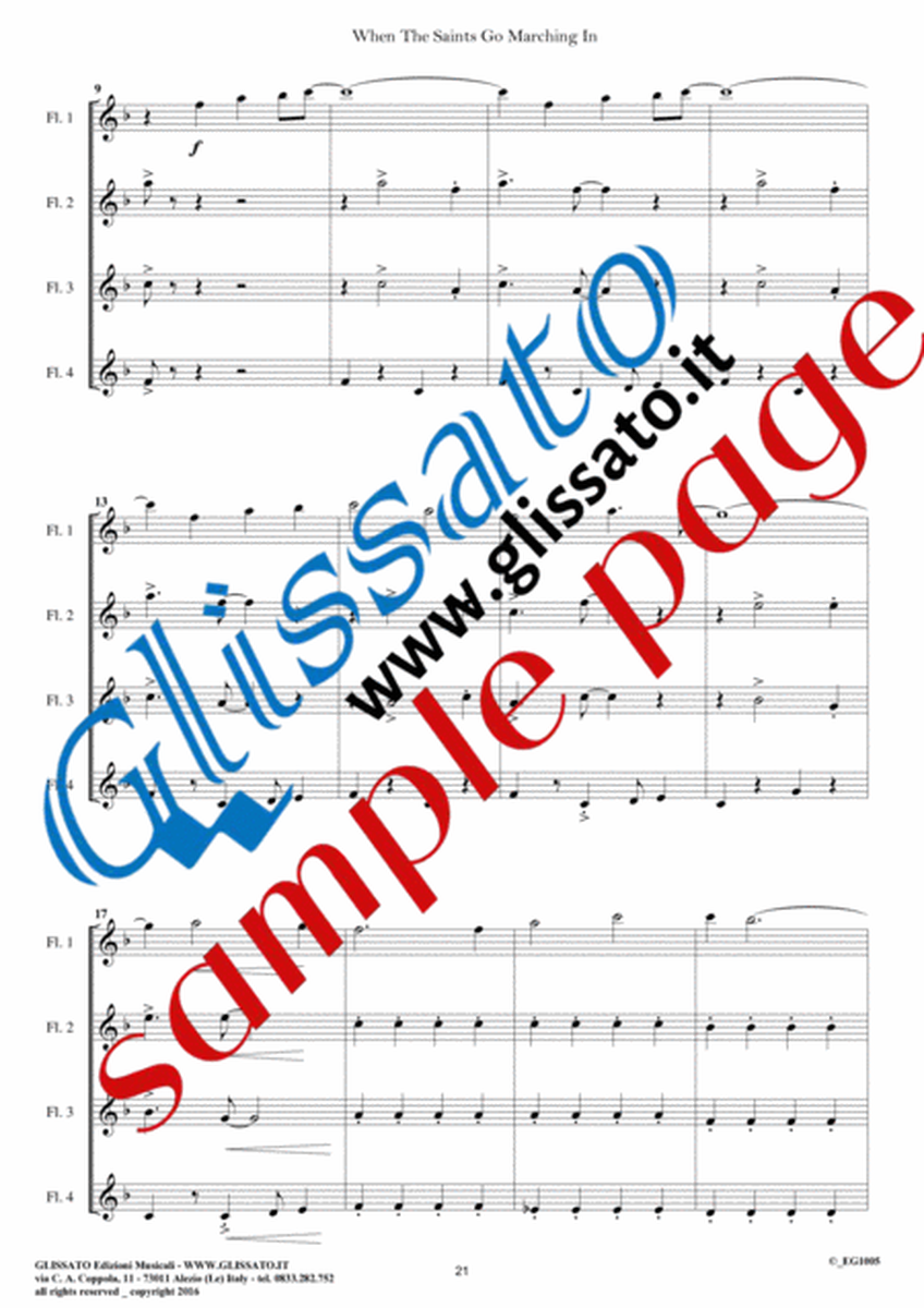 8 Gospels & Spirituals - Flute quartet (score) image number null