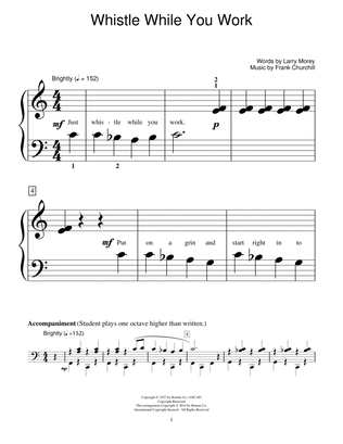 Book cover for Whistle While You Work (from Snow White And The Seven Dwarfs) (arr. Fred Kern)